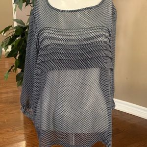 Sheer pleated front Top